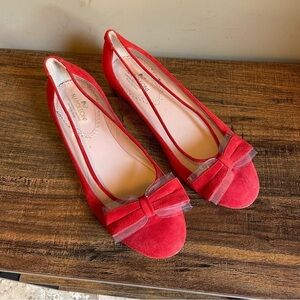 Napoleoni made in Italy red bow flats Size 37